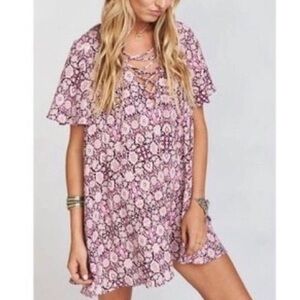 Show Me Your MuMu Pink Floral Mini Dress